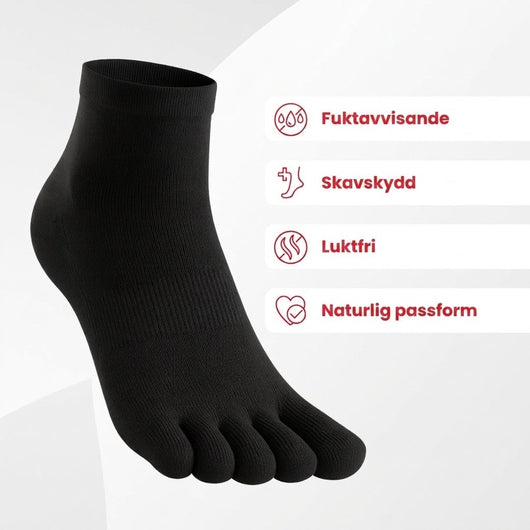 Fuktavvisande, skavskydd, luktfri, naturlig passform